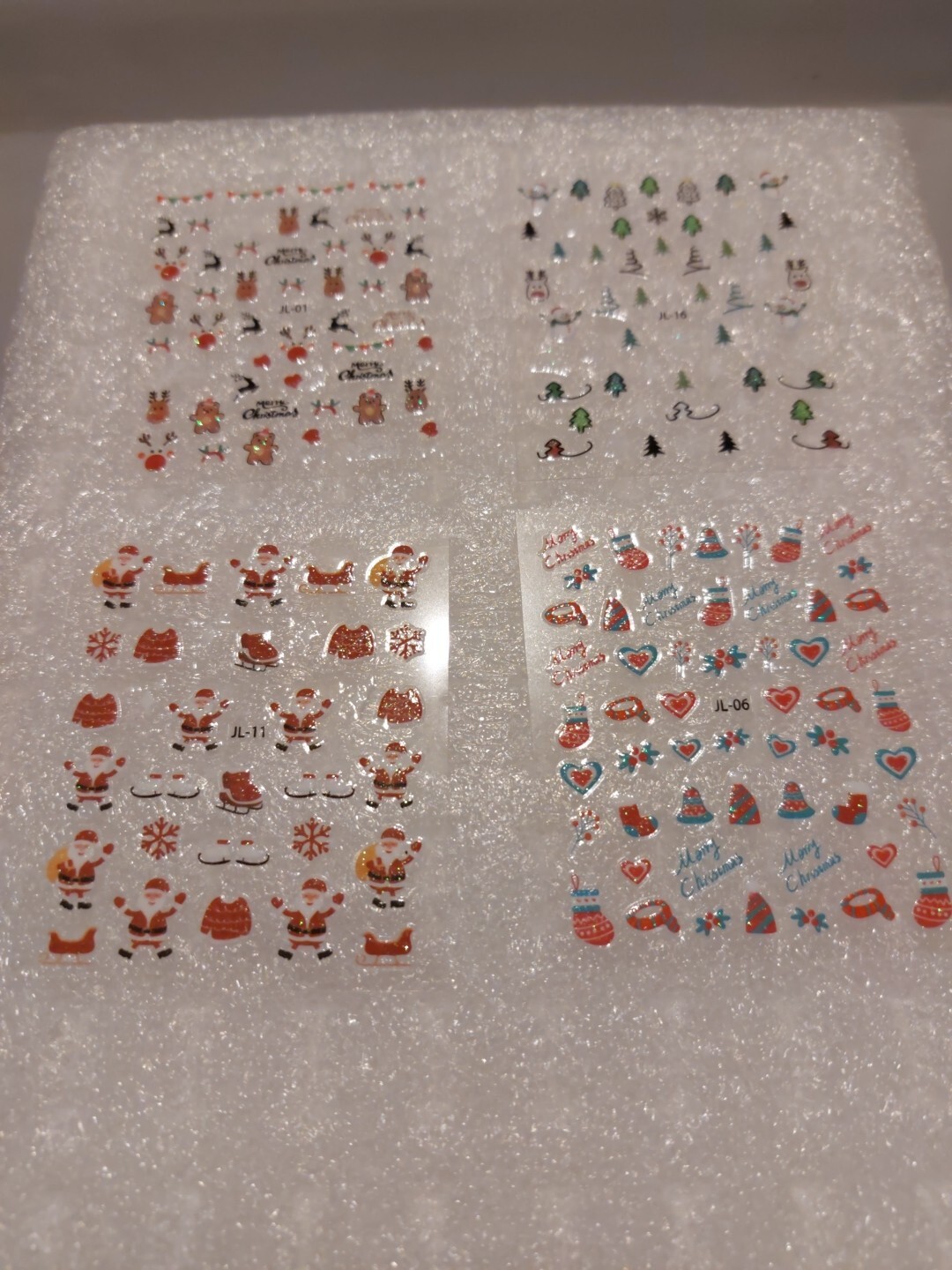 4 X Small Sheets Of Christmas Nail Art Stickers (Dn130) New