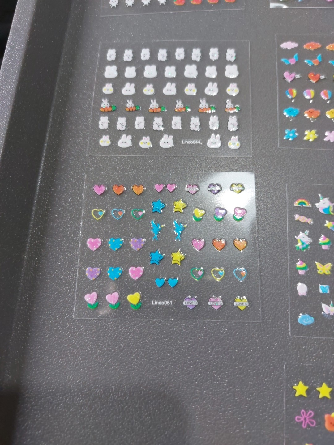 10 X Small Sheets Of Cute Nail Art Stickers (D162) New