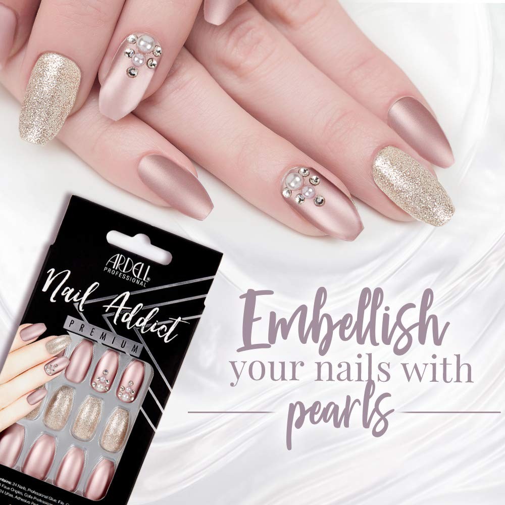 Ardell Nail Addict Premium Artificial Nail Set, 62111.2 Metallic Lilac Pearl