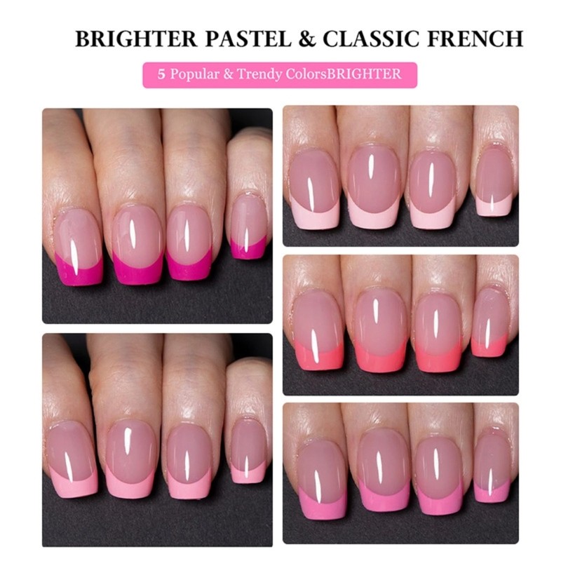 150Pcs Ergonomic French Tip Press On Nail Glossy or Matte Finish Nail Art
