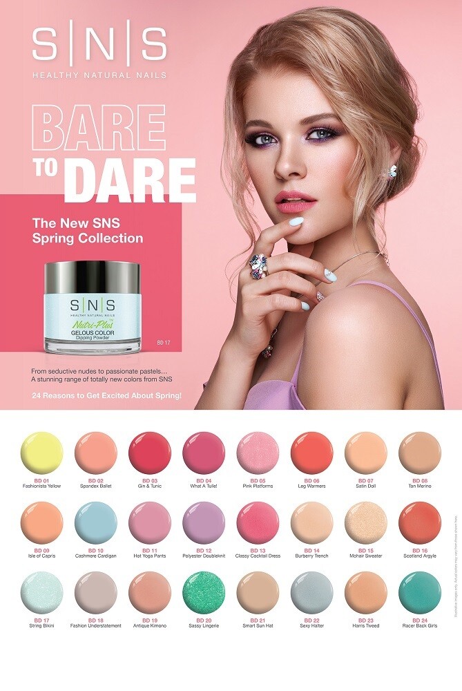 SNS Nail Color Dipping Powder Bare To Dare Collection (BD)*Choose any Color* 1oz