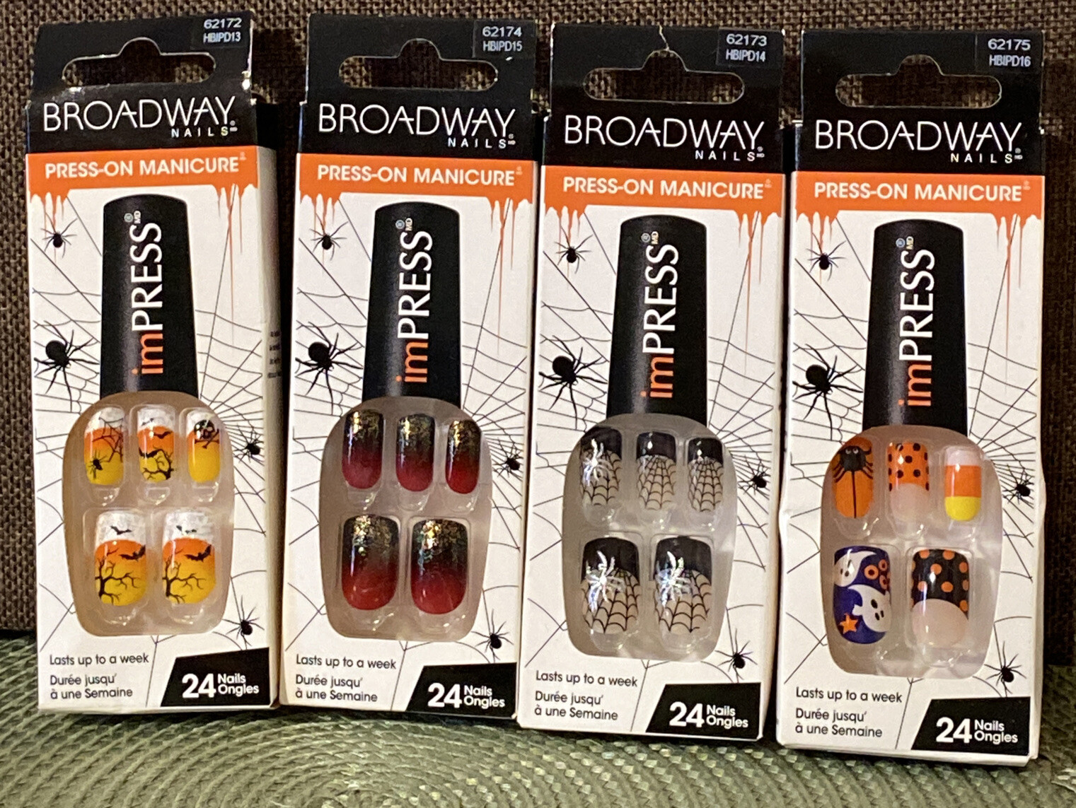 X4 Kiss Broadway Nails Press-On Manicure Halloween 62172,62173,2174,62175
