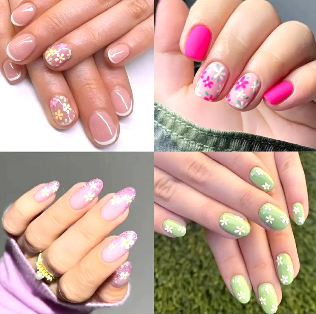 10 Sheets Floral Butterfly Nail Stickers Daisy Lace Manicure Nail Decals