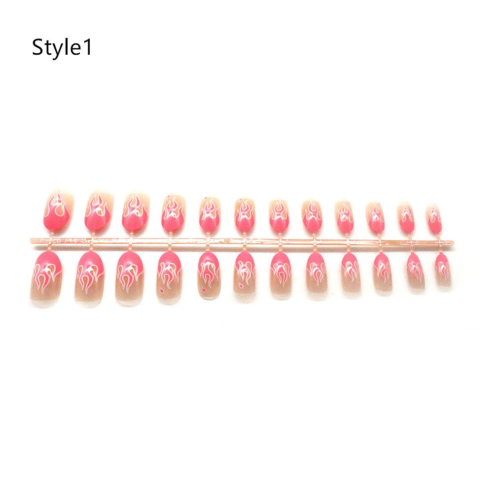 24pcs Manicure Flame Pattern Nail Decoration Patches DIY Plastic Nail Art Decor