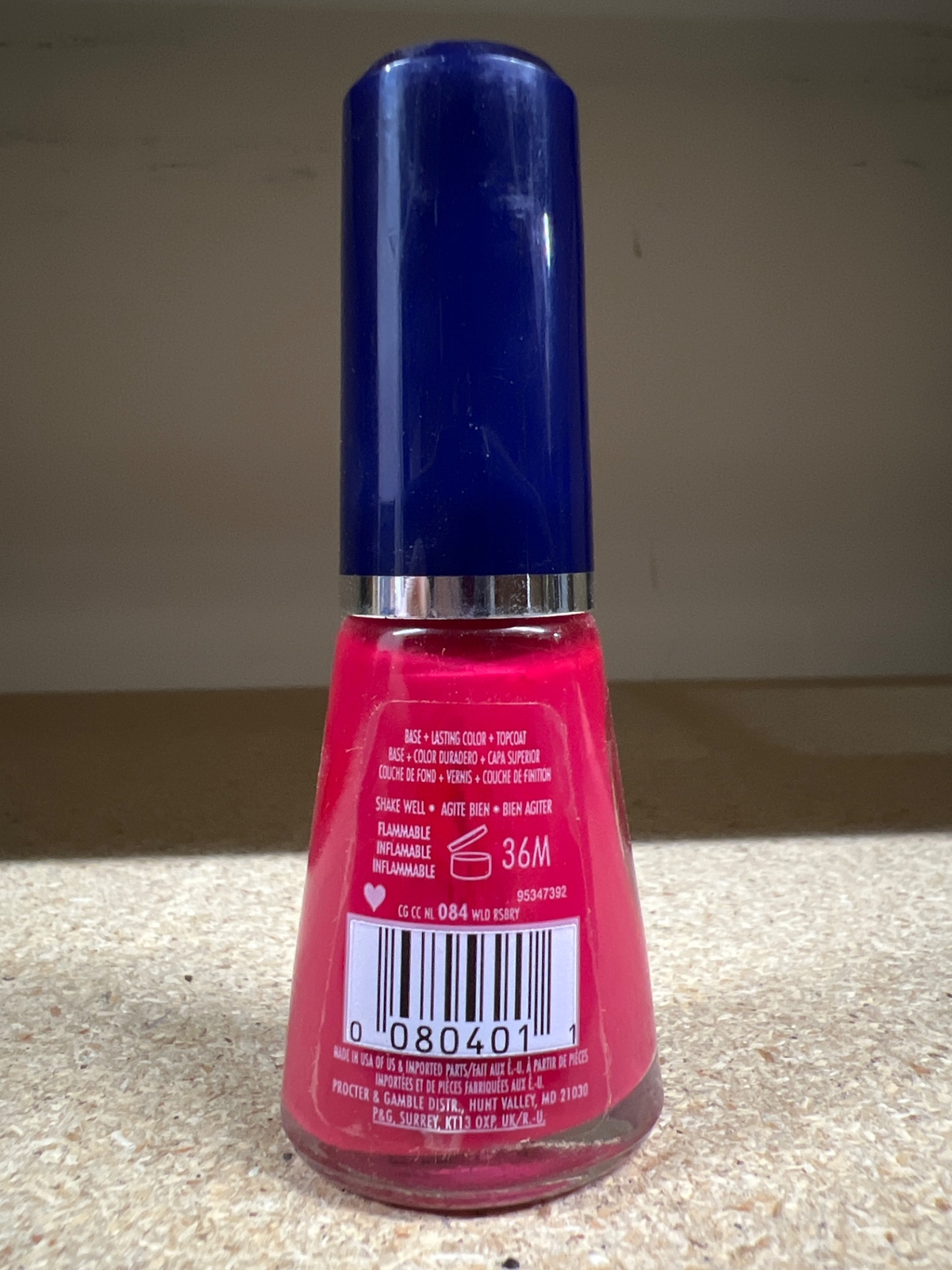 Cover Girl Continuous Color 3 In 1 Nail Polish #084 WILD RASPBERRY