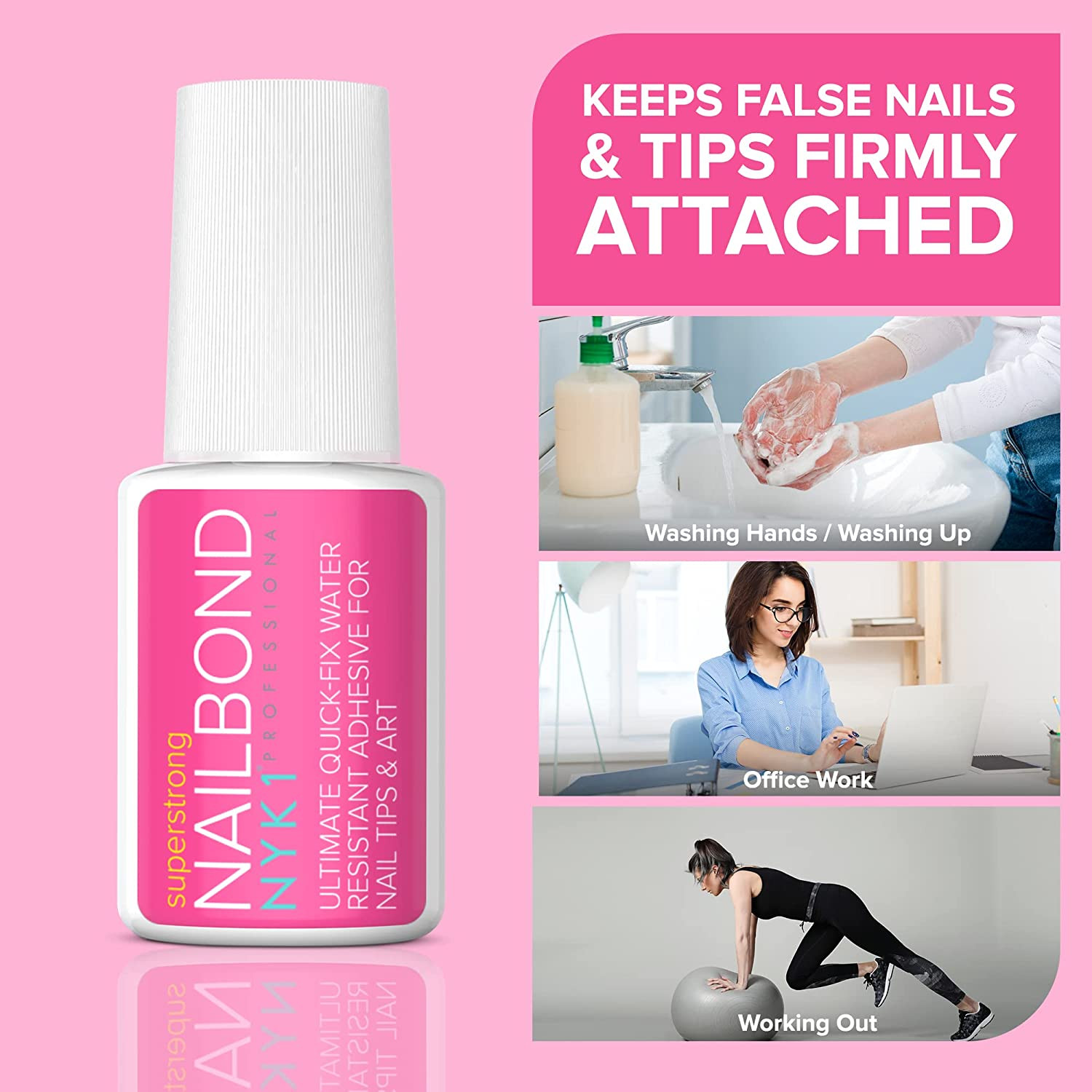 Super Strong Nail Glue for Nail Tips, Acrylic Nails and Press on Nails 8Ml