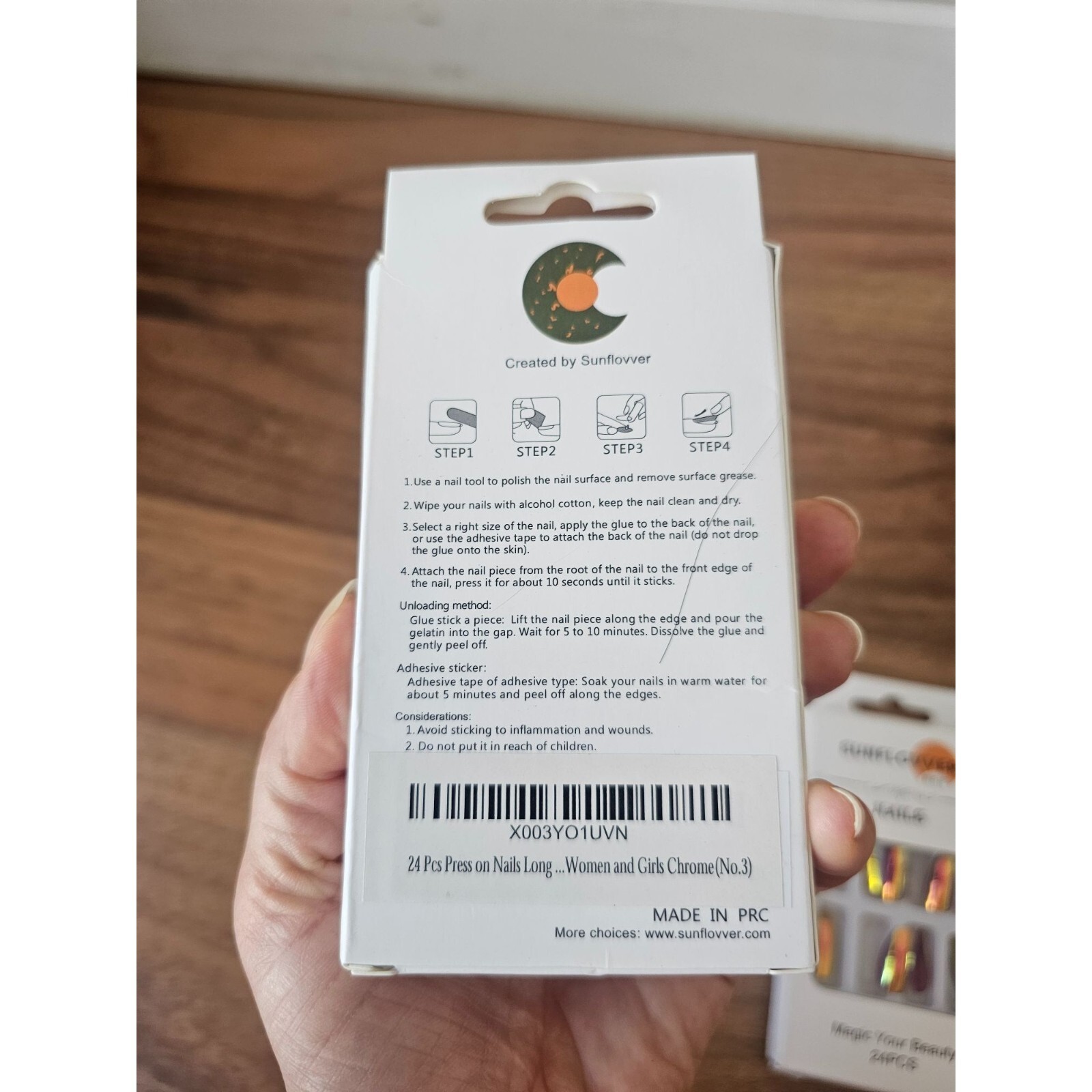 SUNFLOVVER NAILS IRRIDESCENT FAKE NAILS SET PACK OF 2