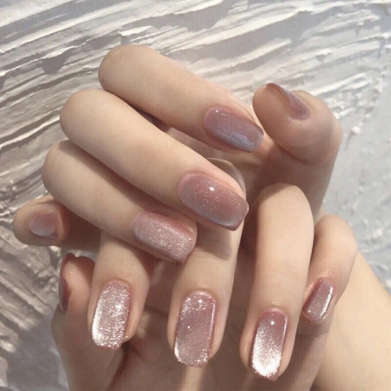 24pcs Gradient False Nails Cute Summer Press On Nails With Glue Manicure Decor