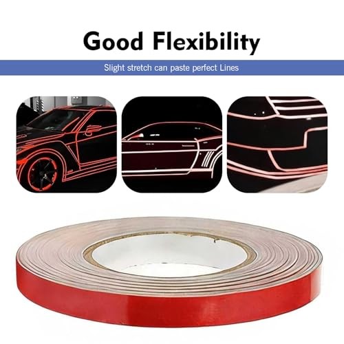 0.4″ x 197″ Car Body Rim Reflective Strips Sticker, DIY Night Safety 1 PC Red