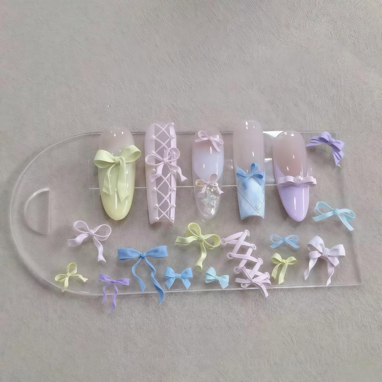 Pizadix 2 Pcs Bow Silicone Nail Art Molds for Women Resin Design bow-3