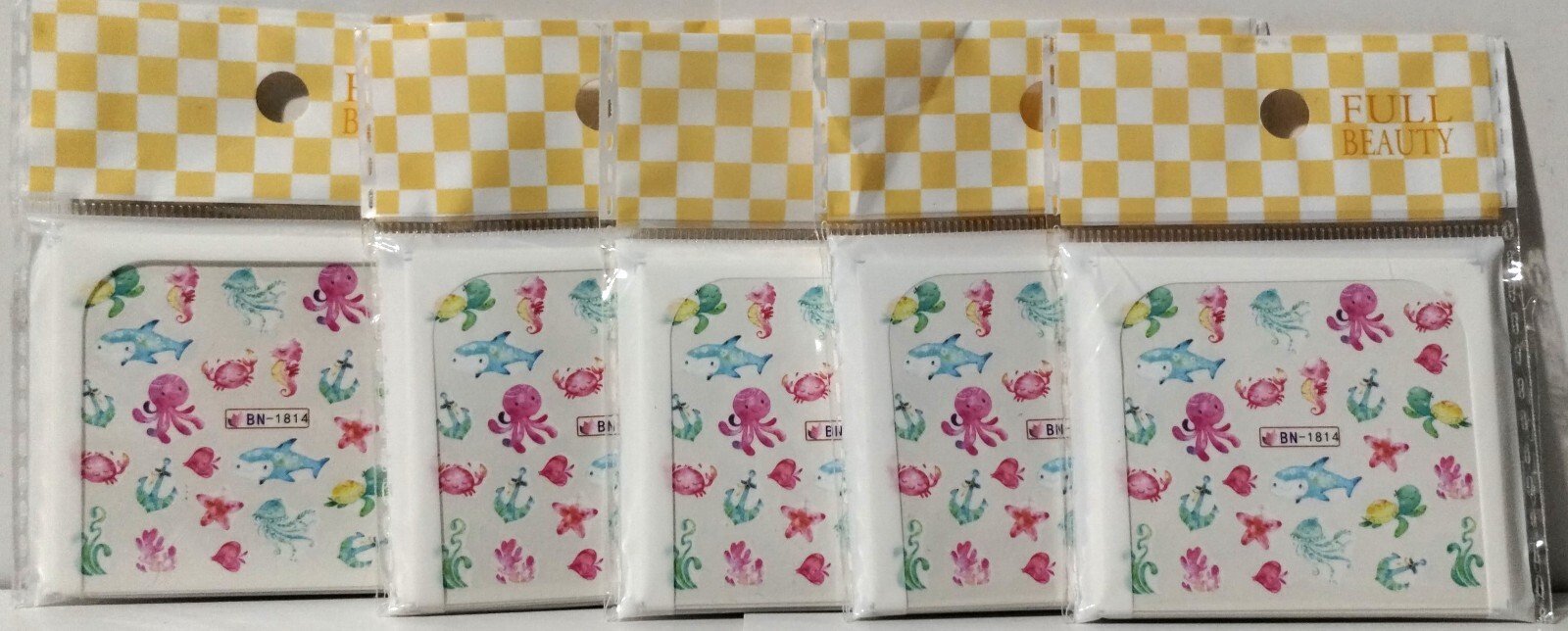 Ocean Themed Water Transfer Nail Decals – 12 Sheets – New
