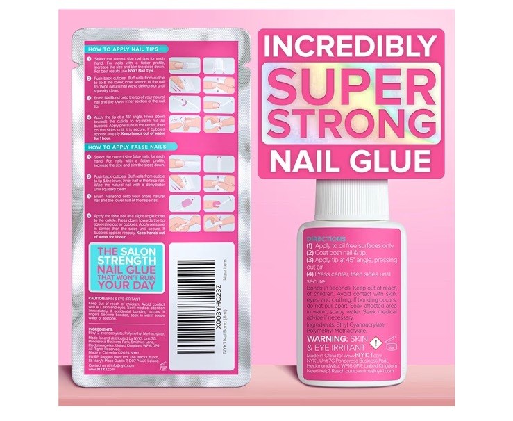 Super Strong Nail Glue for Press on Nails, Nail Tips & Acrylic Nails (8Ml) NYK1