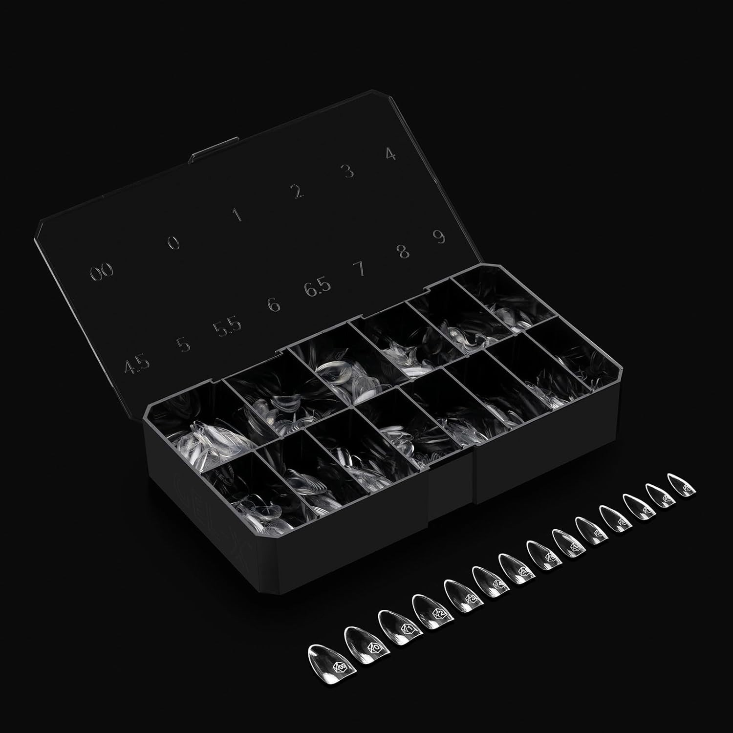 280 Gel-X Almond Nail Tips | Medium Sculpted Soft Tips with Half Sizes Included