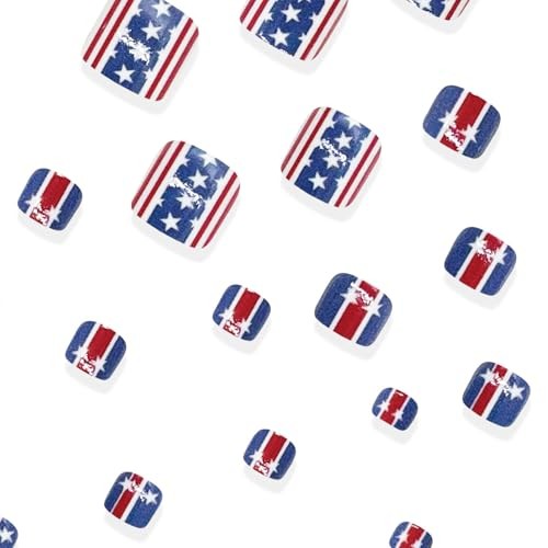 4th of July Press on Toenails Square 4th of July Press on Toenails 3