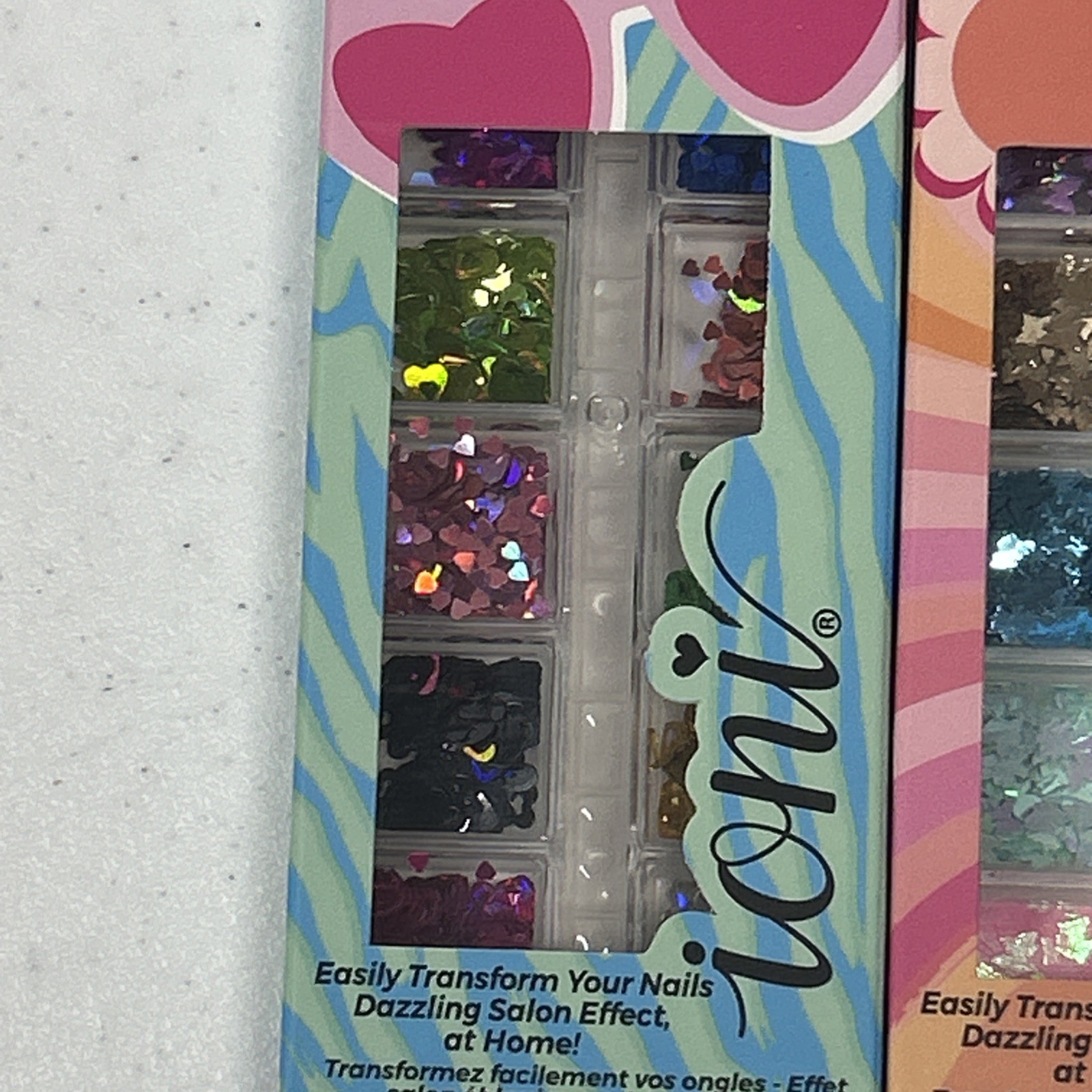 Ioni Press Nail Art Stickers Sequins Rhinestones Lot Of 5 Packs NIB Variety Pack