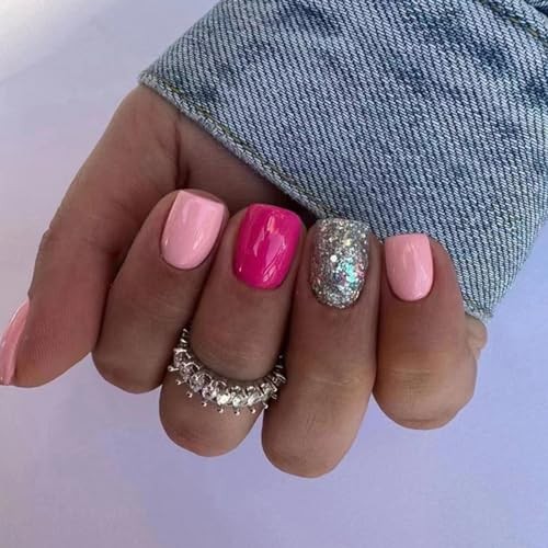 Square Spring Fake Nails – Press on Square Nails – A01 Style