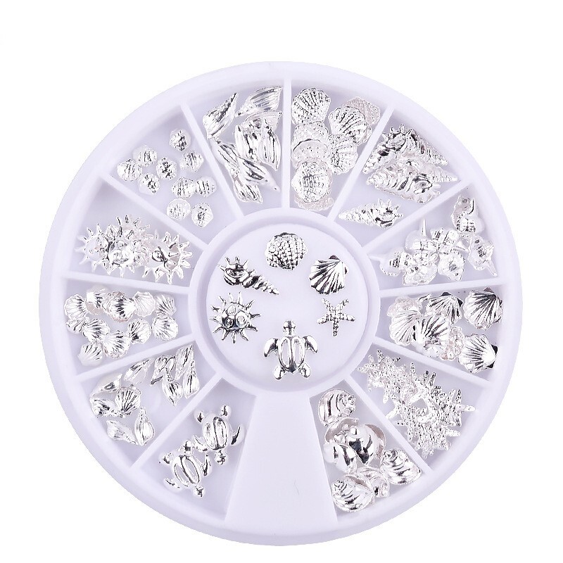 DIY Wheel Metal Ocean Shell Style For Nail Art Tips 3D Decoration Nails