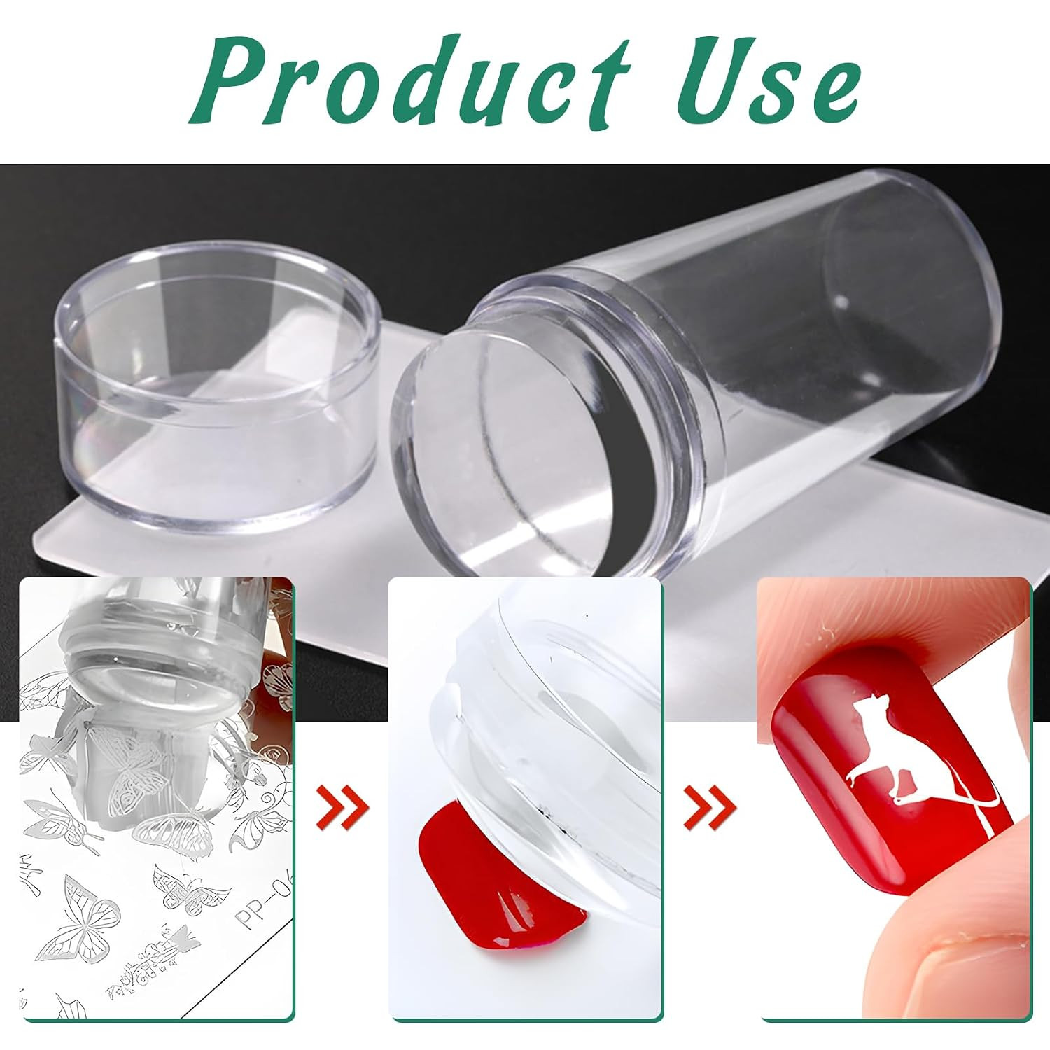 6pcs Nail Stamper Kit French Nail Stamping Plate Heart Geometric Image Nail Sten