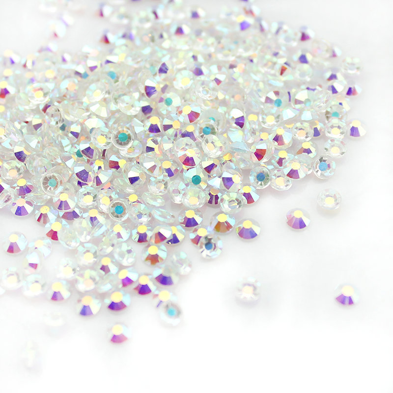 288 720 1440pcs Clear AB Nail Art Rhinestone Flatback Glitter 3D Tips Decoration
