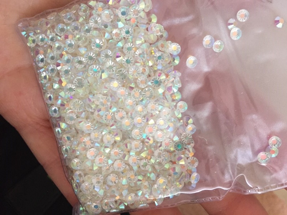 288 720 1440pcs Clear AB Nail Art Rhinestone Flatback Glitter 3D Tips Decoration