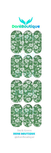 Dark Green Airbrush Nail Decals | Waterslide Decals