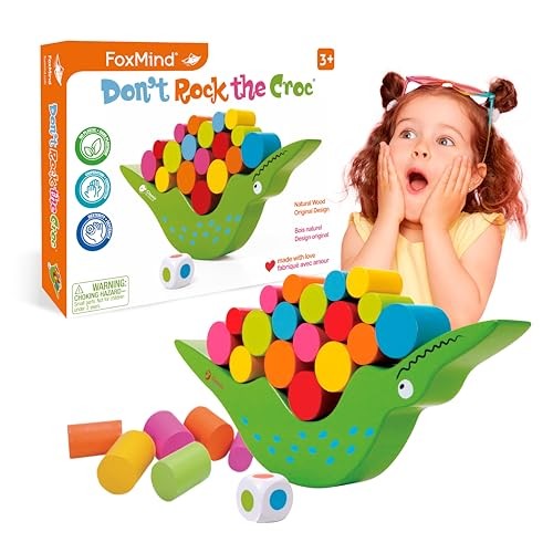 FoxMind Games Don’t Rock The Croc, Toddler One Size, Green, Red, Yellow, Blue