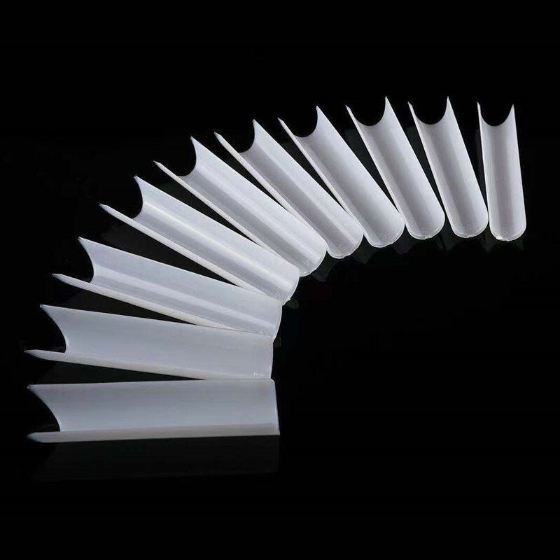 200Pcs XXL C Curve Nail Tips Extra Long Square Fake Nails Half Cover False Nail
