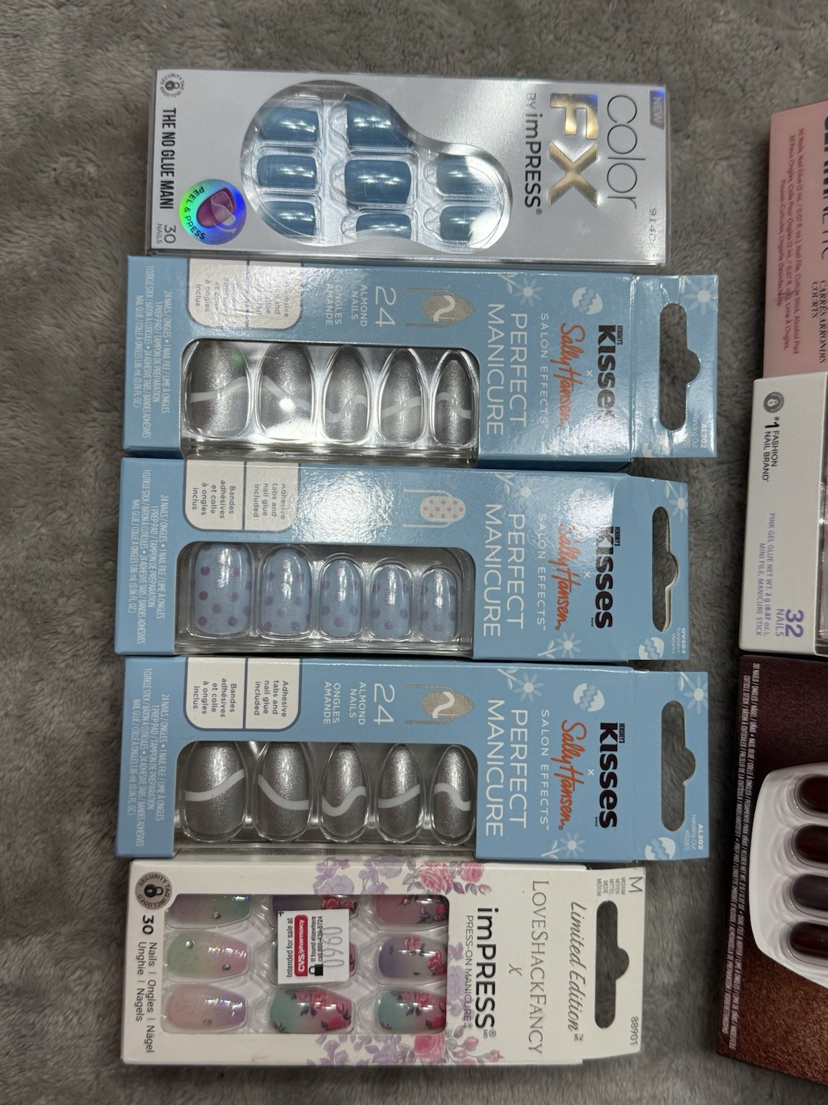 Set 8 Press On Nails Glamnetic imPRESS Color Core FX OPI Sally Henson Lot
