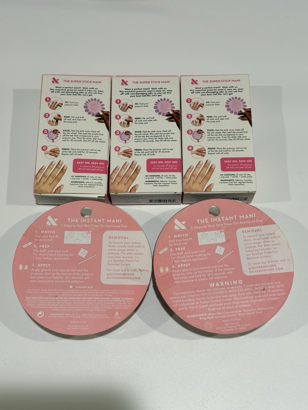Olive and June Press-On Nails The Instant Mani Super Stick Short Extra Short X5