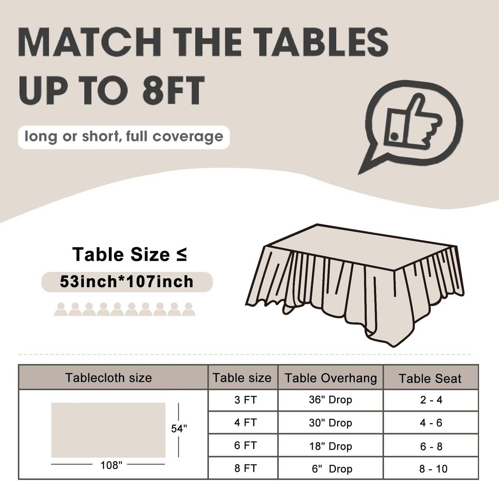 D&Z Plastic Table Cloth Disposable, 12 Pack White Rectangle Tablecloth Indivi…