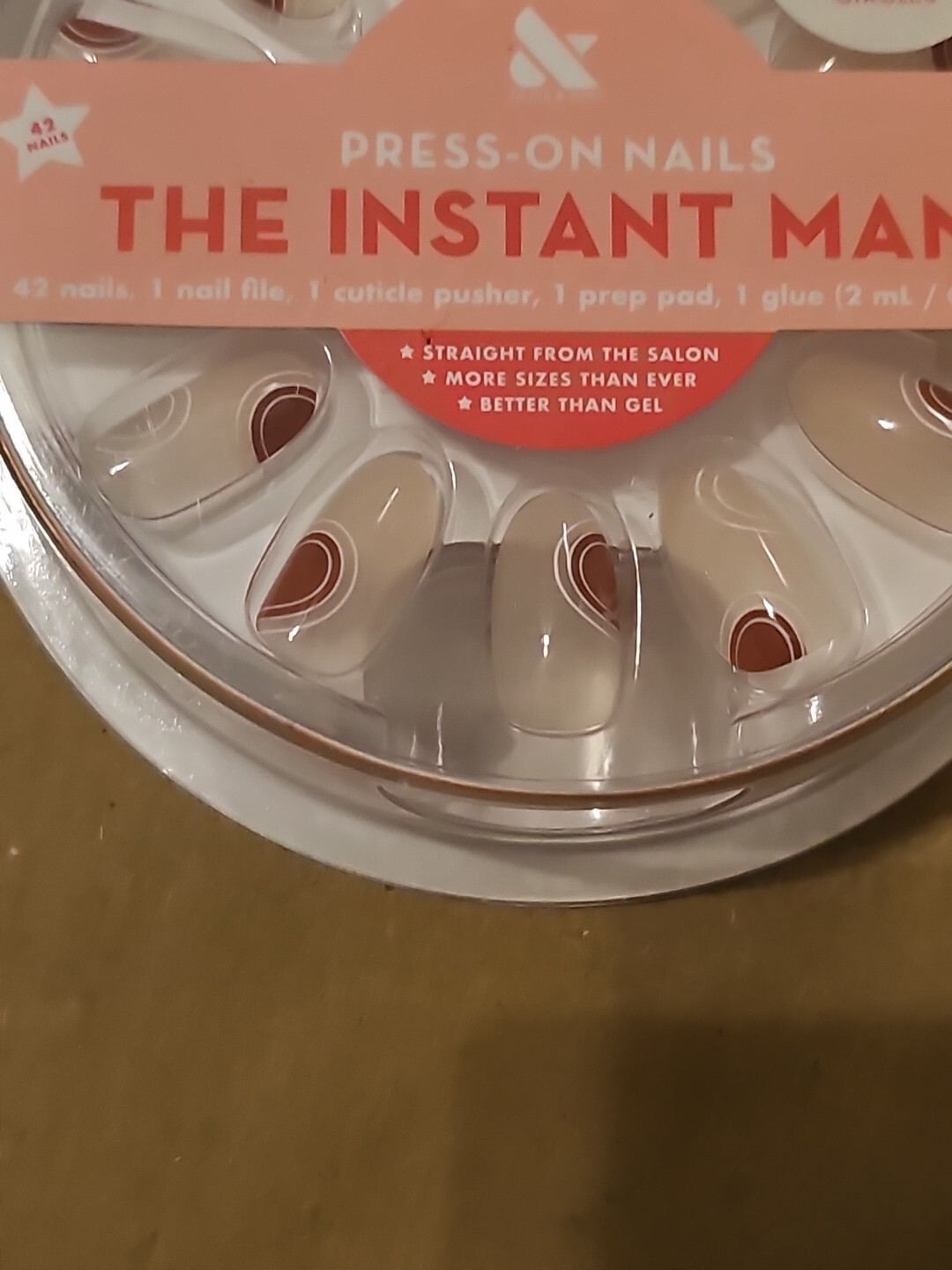 Instant Mani Short And Medium Length Layered Circles Press On Nails 42 Ct x 2