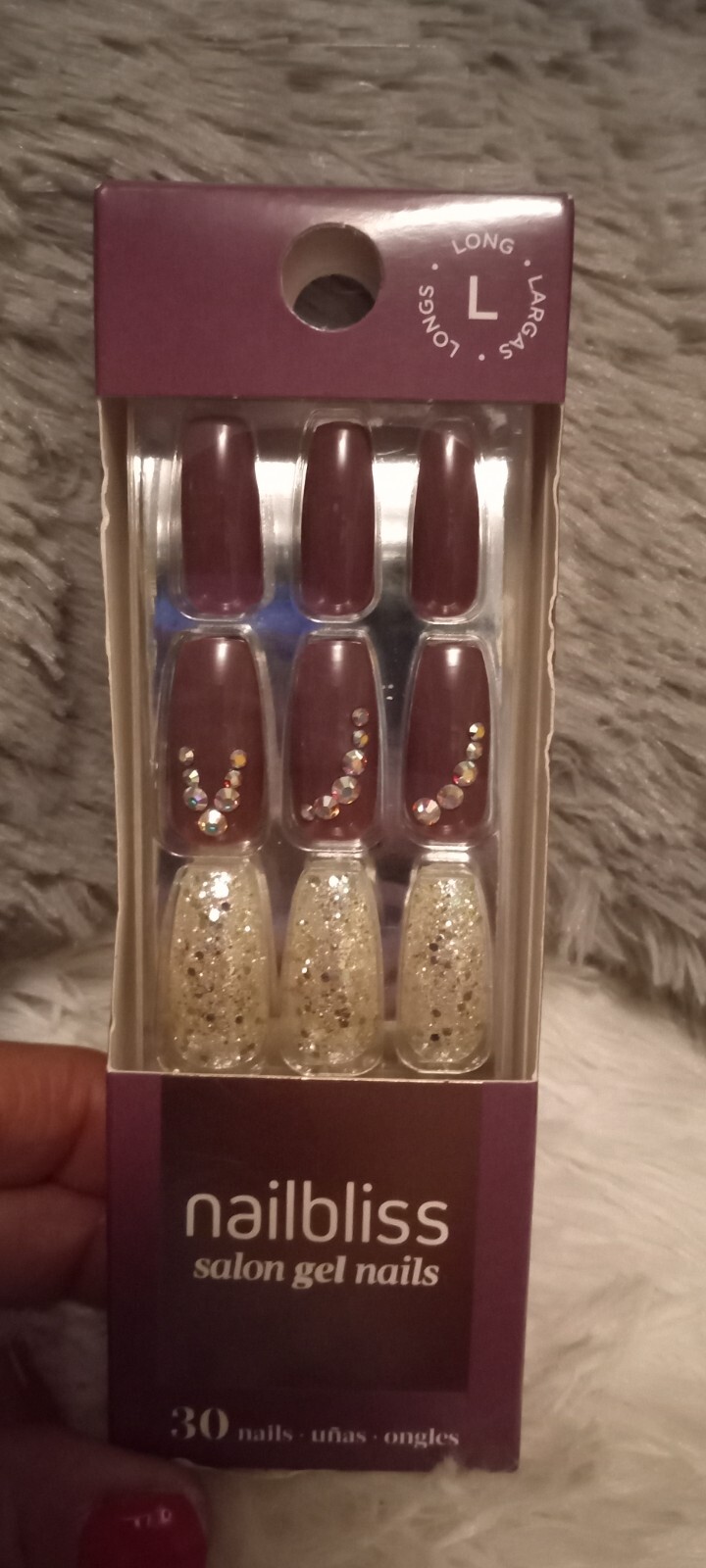 Nail Bliss/Dashing Diva *SCENE STEALER*Purple Press On Mani💜w/Bling, Glitter!