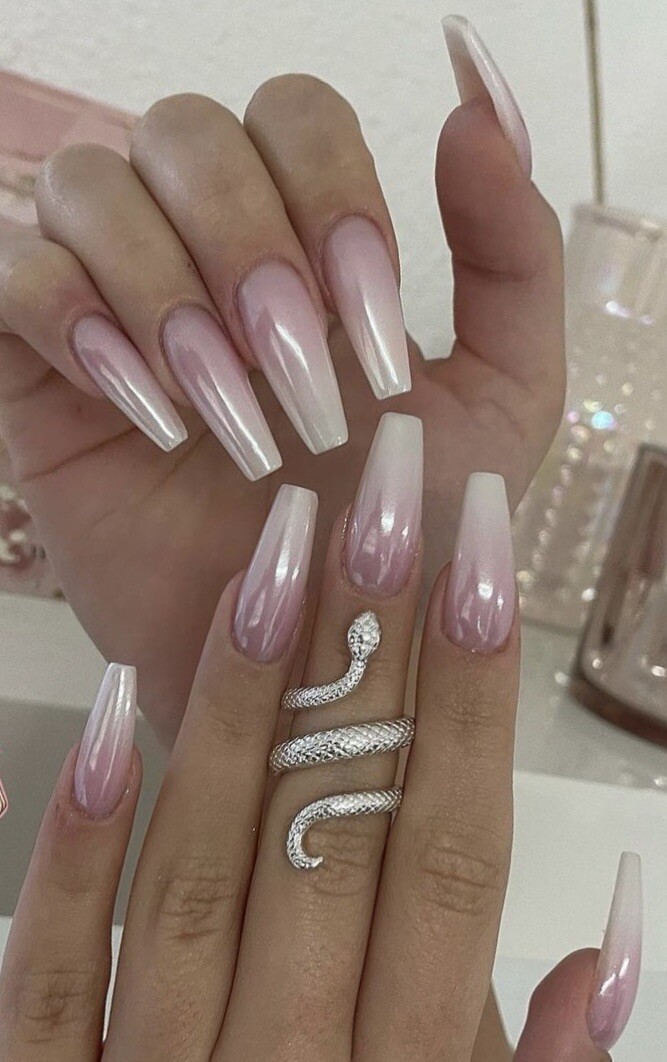 WHITE CHROME POWDER Matte Pigment Pearl Nails Glazed Donut Crystal Shiny Dust