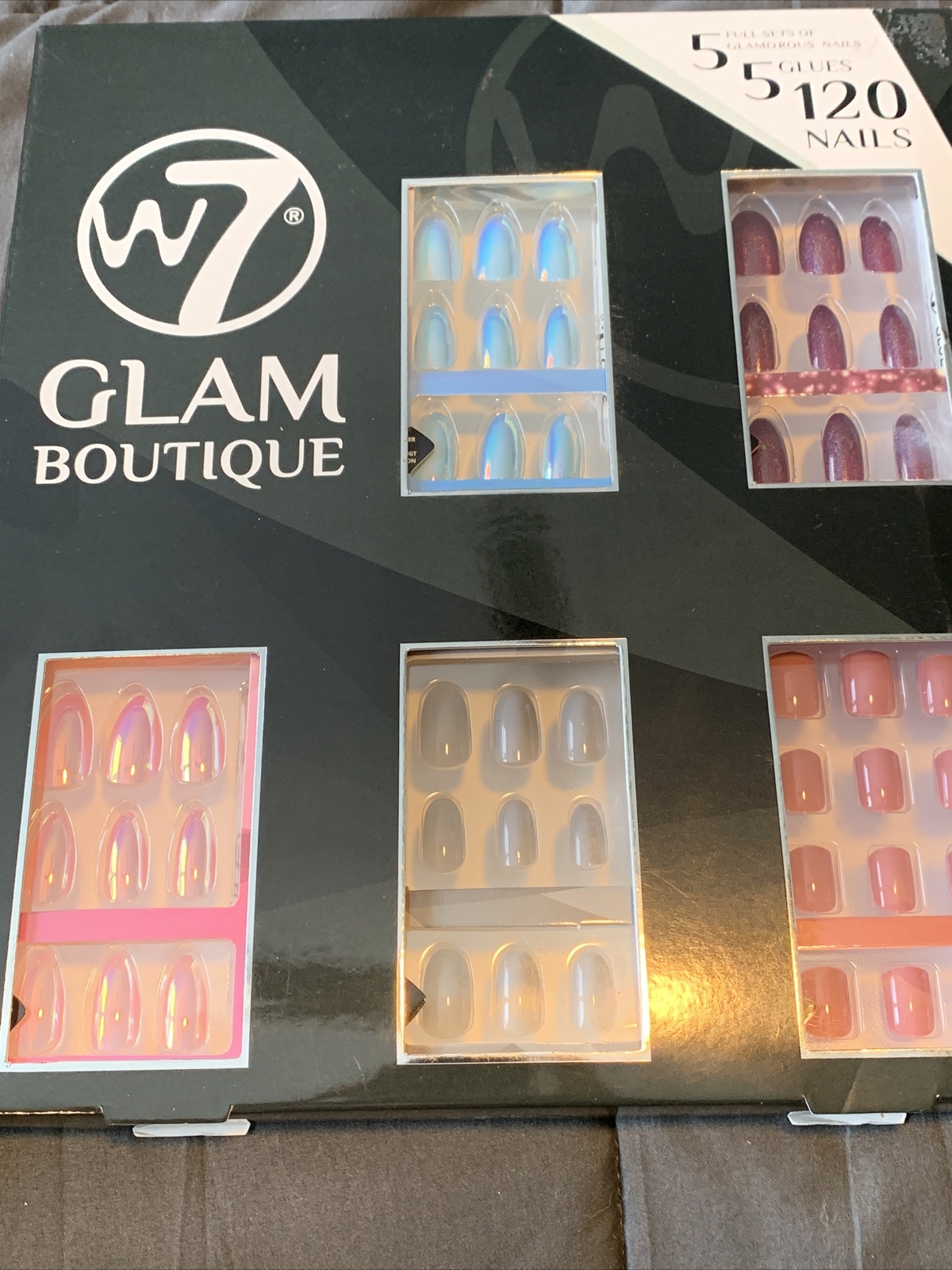 W7 Glam Boutique Glue-On Nails and Glues 120 Pieces – m2