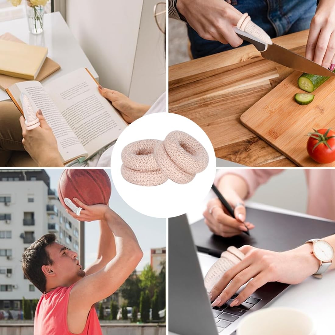 30 Pcs Bobs Thumb Bandage Finger Bandage Tubular Cotton Finger Cots for Kitchen