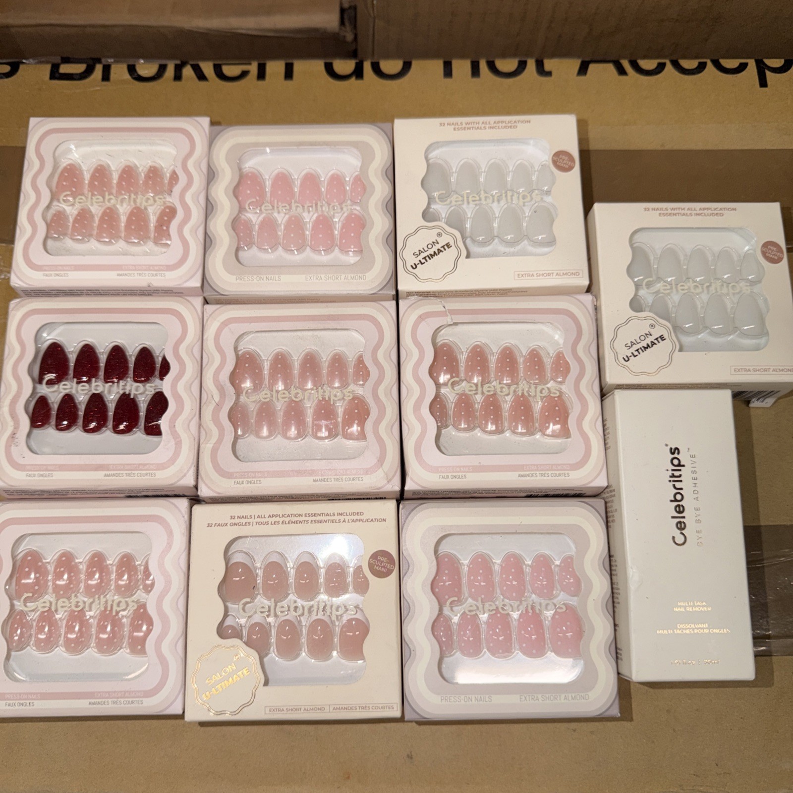 Celebritips Press On Nails Extra Short Almond Set Of 10