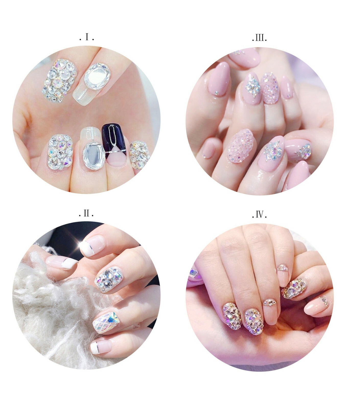 1440pcs Mixed SS4-SS20 Crystal Gold/Silver FlatBack Rhinestones Nail Art Decor
