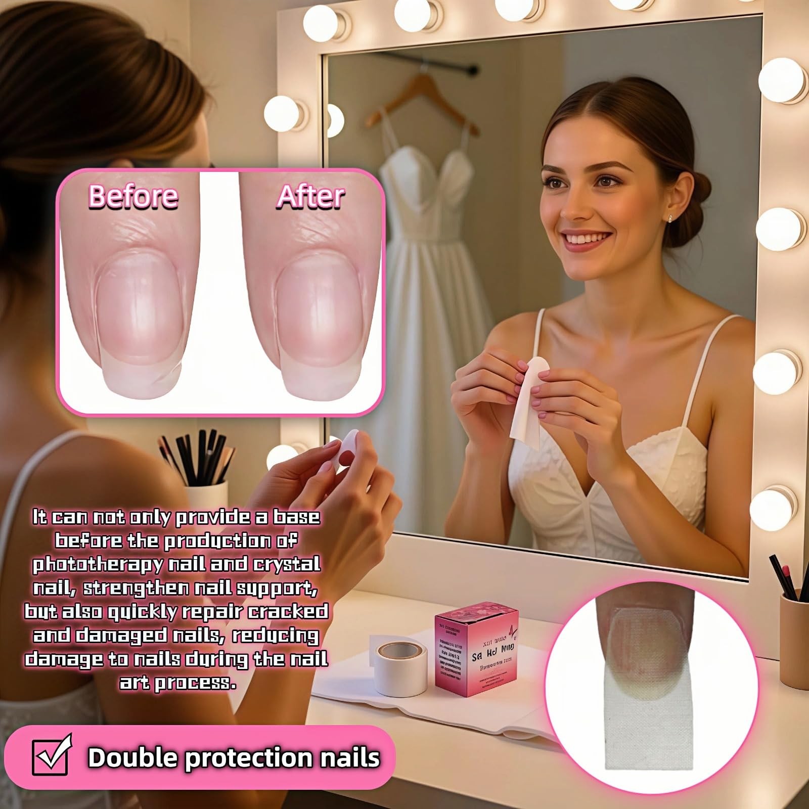 Nail Repair Tape, Self-Adhesive Silk Tape | Instant White