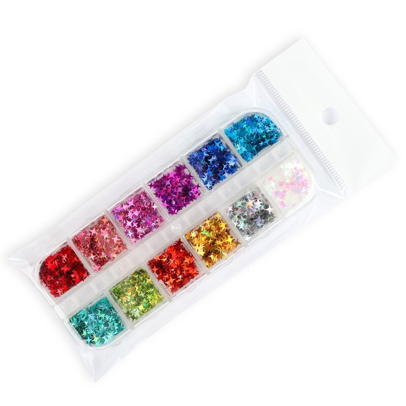 Nail Sequins~Glitter Four Point Star Shape Laser Flakes Nail Art Tips Decoration