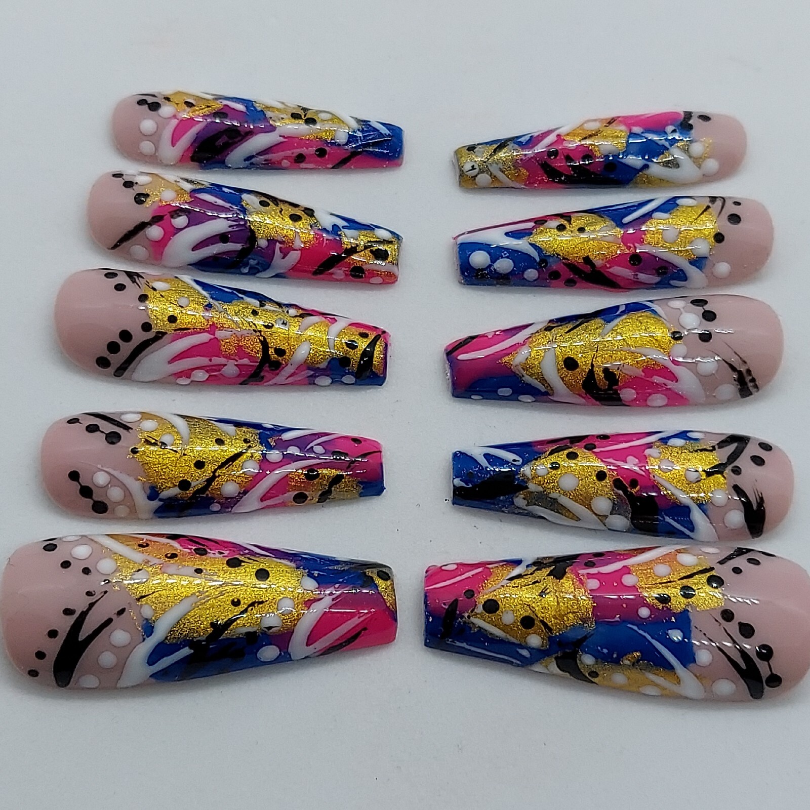 90’s Inspired Freaknik Colorful Summer Nails Spring Wedding Rainbow Nails
