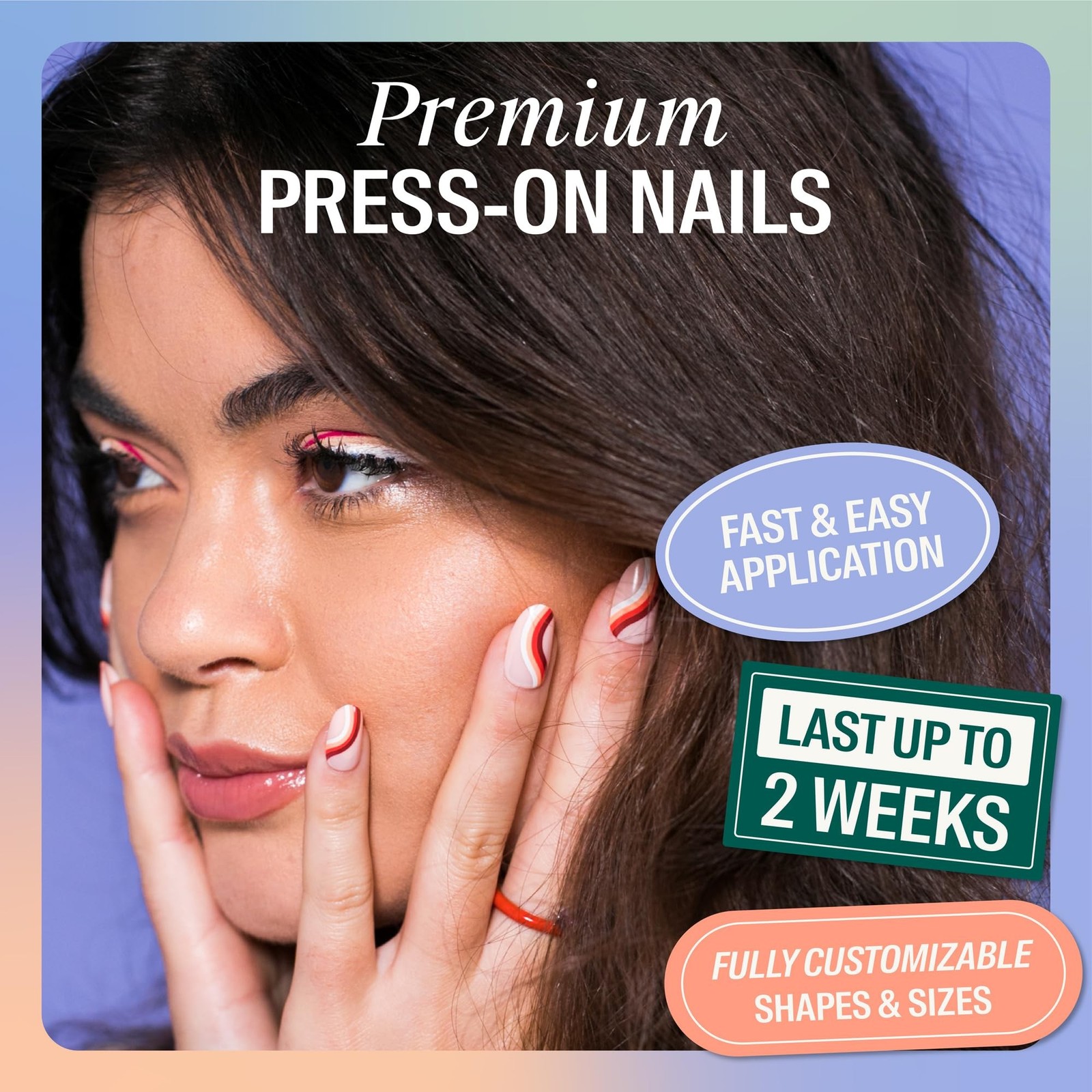 Chillhouse – Chill Tips, Press on Nails Kit – Discoteca (Oval) – 30 Nail Shap…