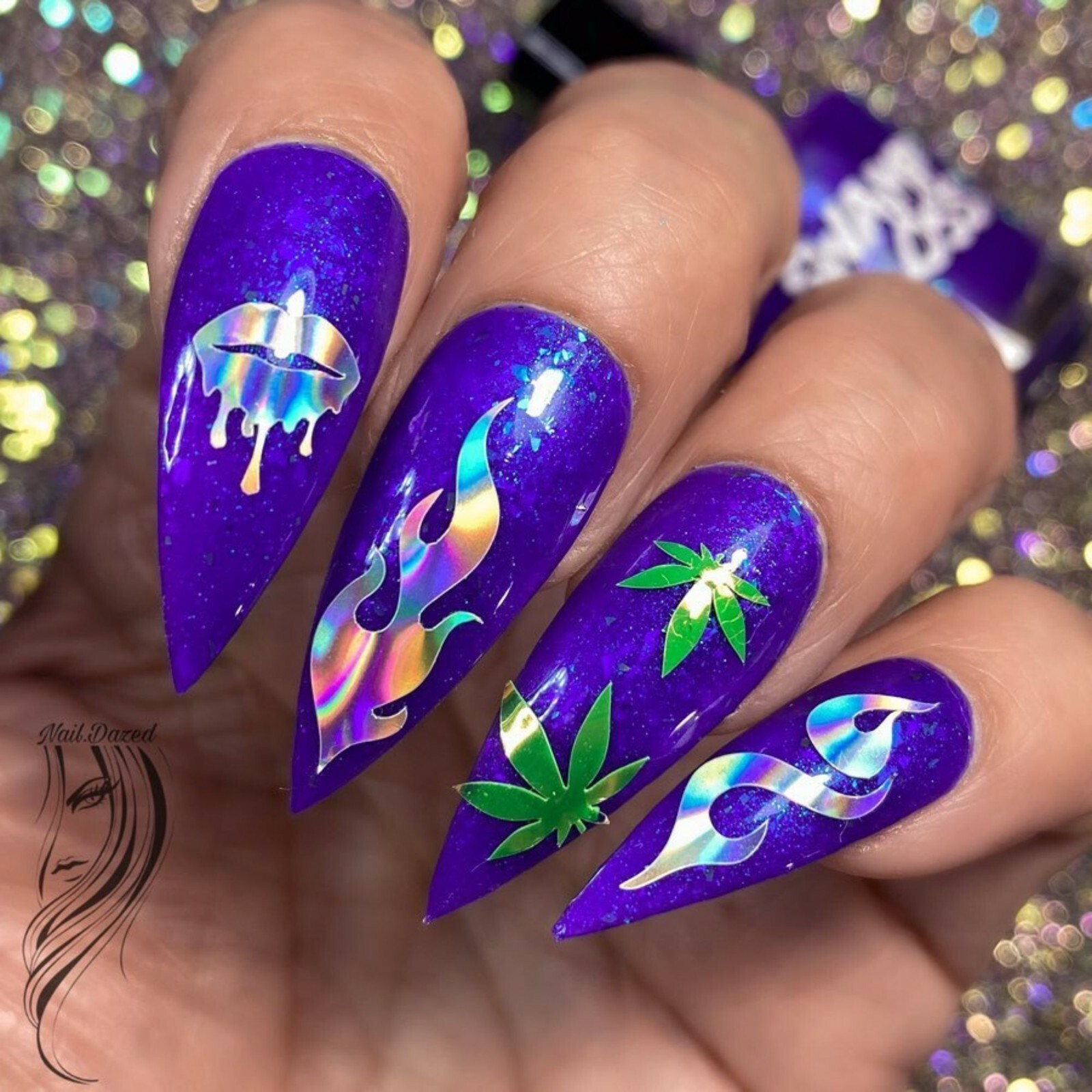 Dripping Flames Stickers (Holo) – Daily Charme Collaboration, Nail Stickers
