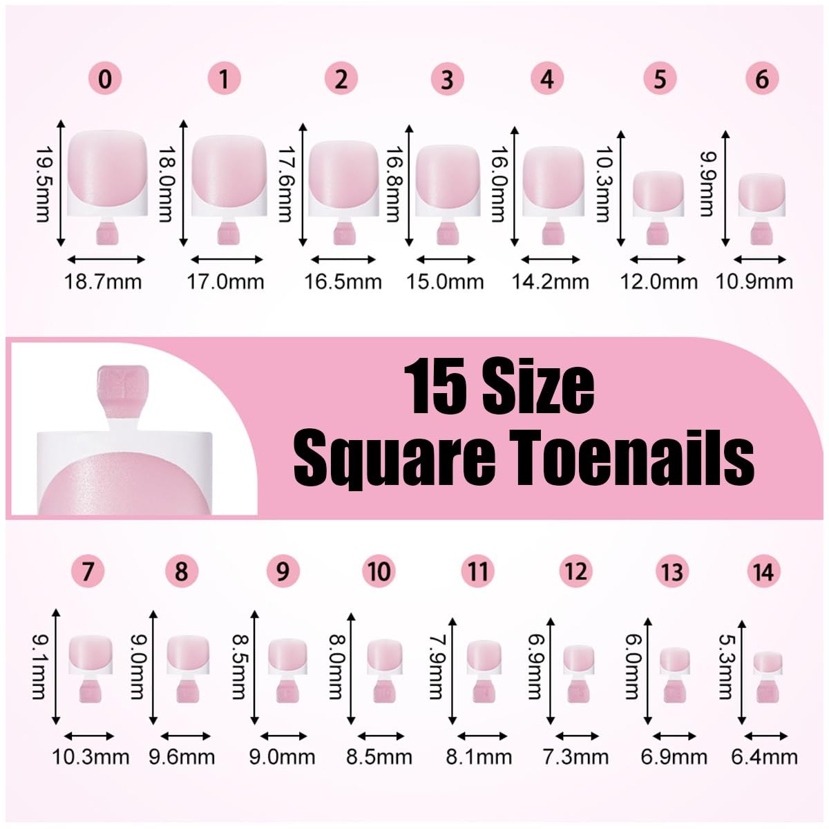 60Pcs French Tip Press on Nails & Toenails Set,Pink Medium, Style-6
