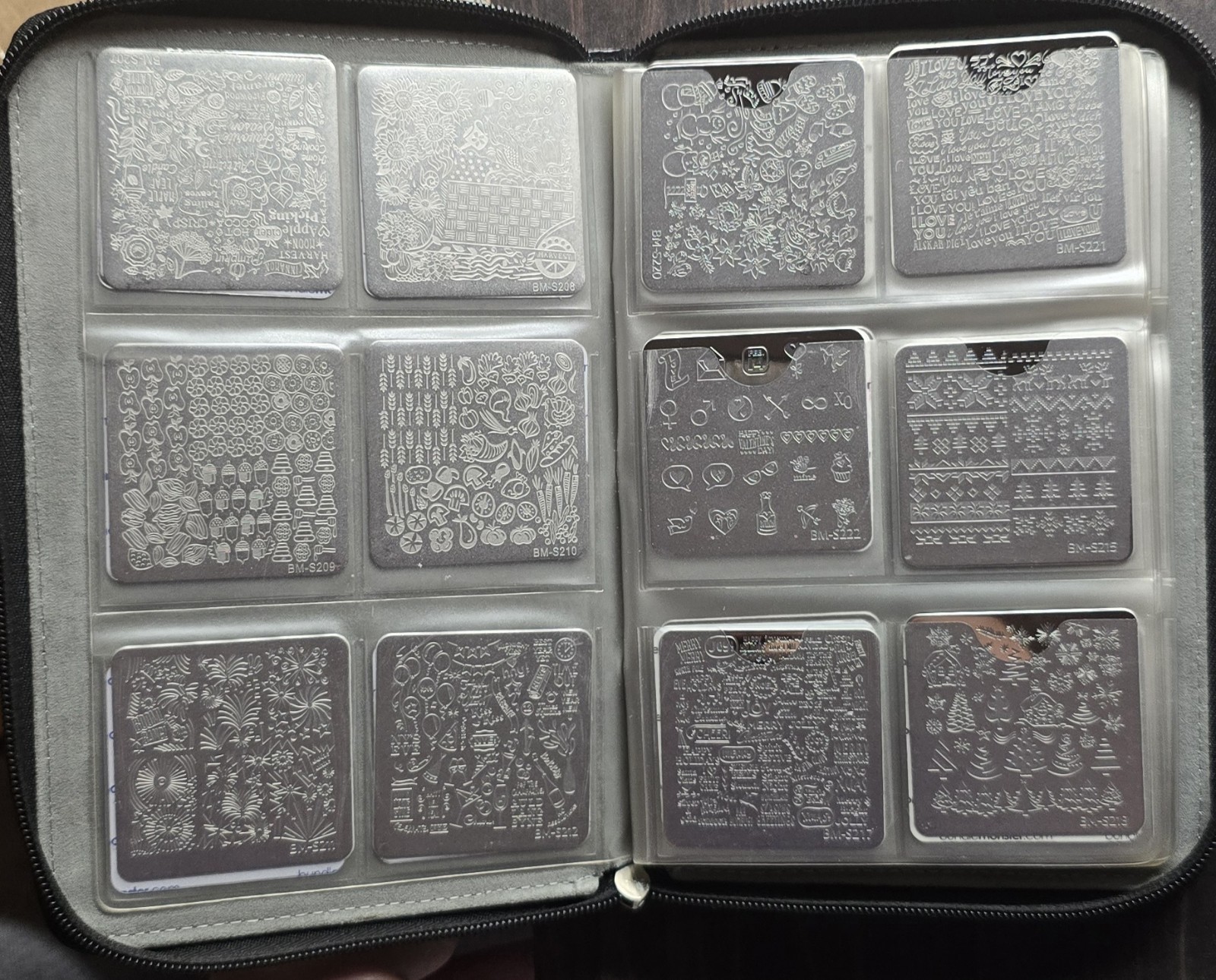 Bundle Monster Maniology B.M.C Nail Stamp Square Plates W/ Storage Binder Lot