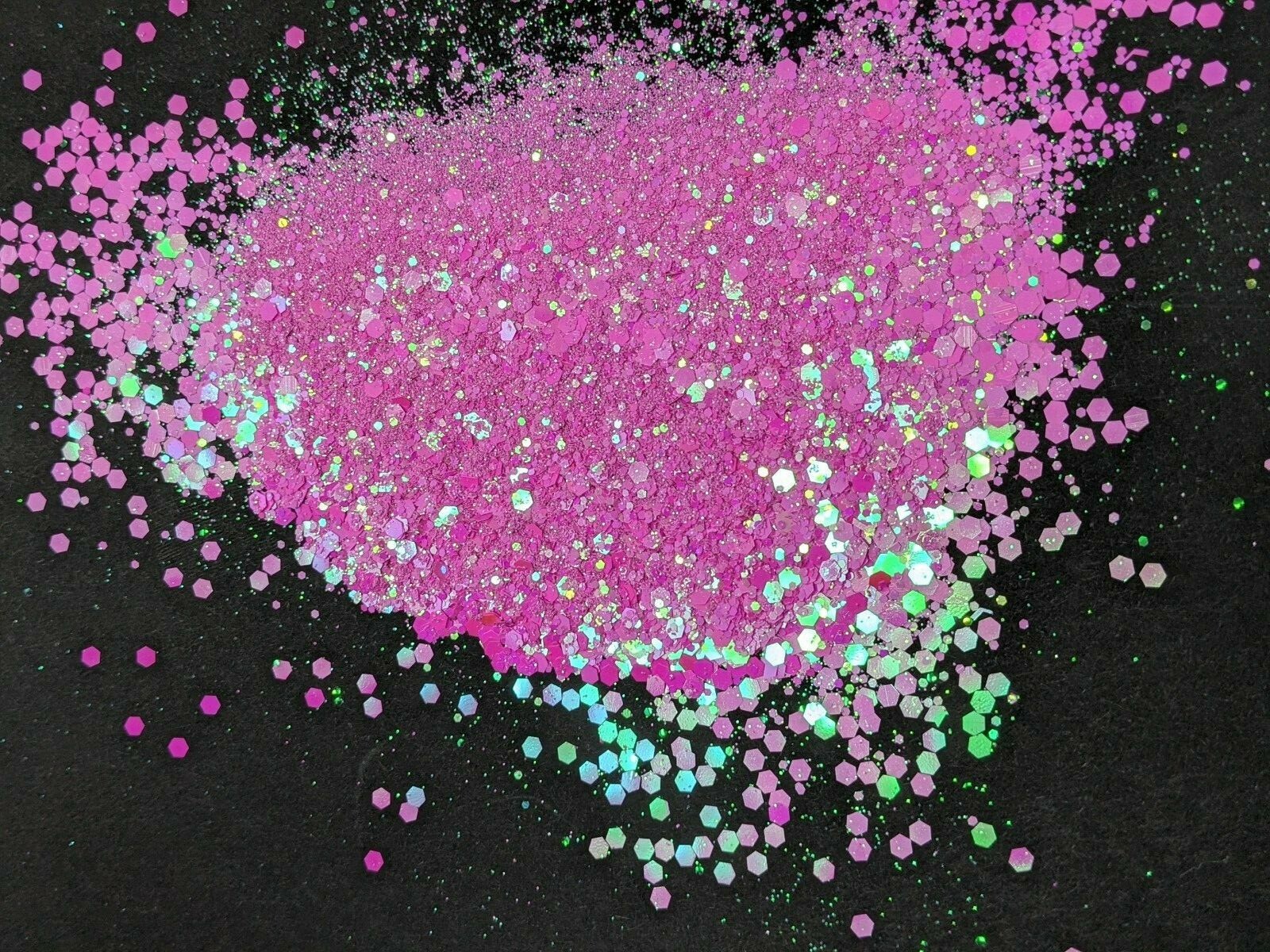 Chunky Glitter Holo Holographic Pink Hex Mix Nail Art Craft 1 2 4 6 8 Oz Jar