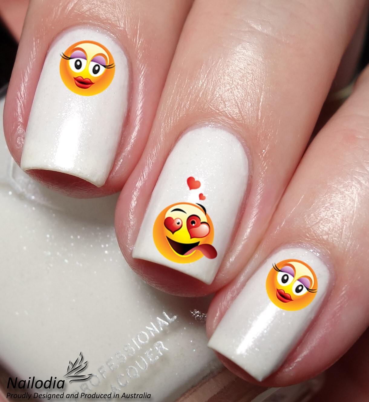 Smiley Emoji Nail Art Decal Sticker Water Transfer Slider