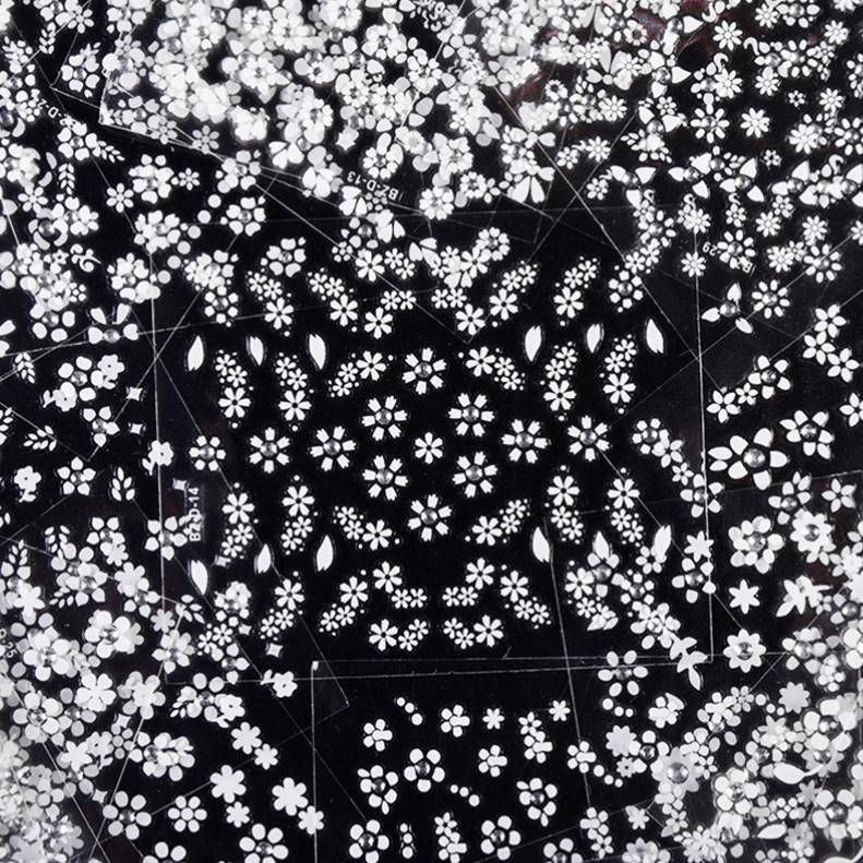 10Sheets Nail Art Sticker Decal Pure White Daisy Flower Lace Slider Manicure NH9