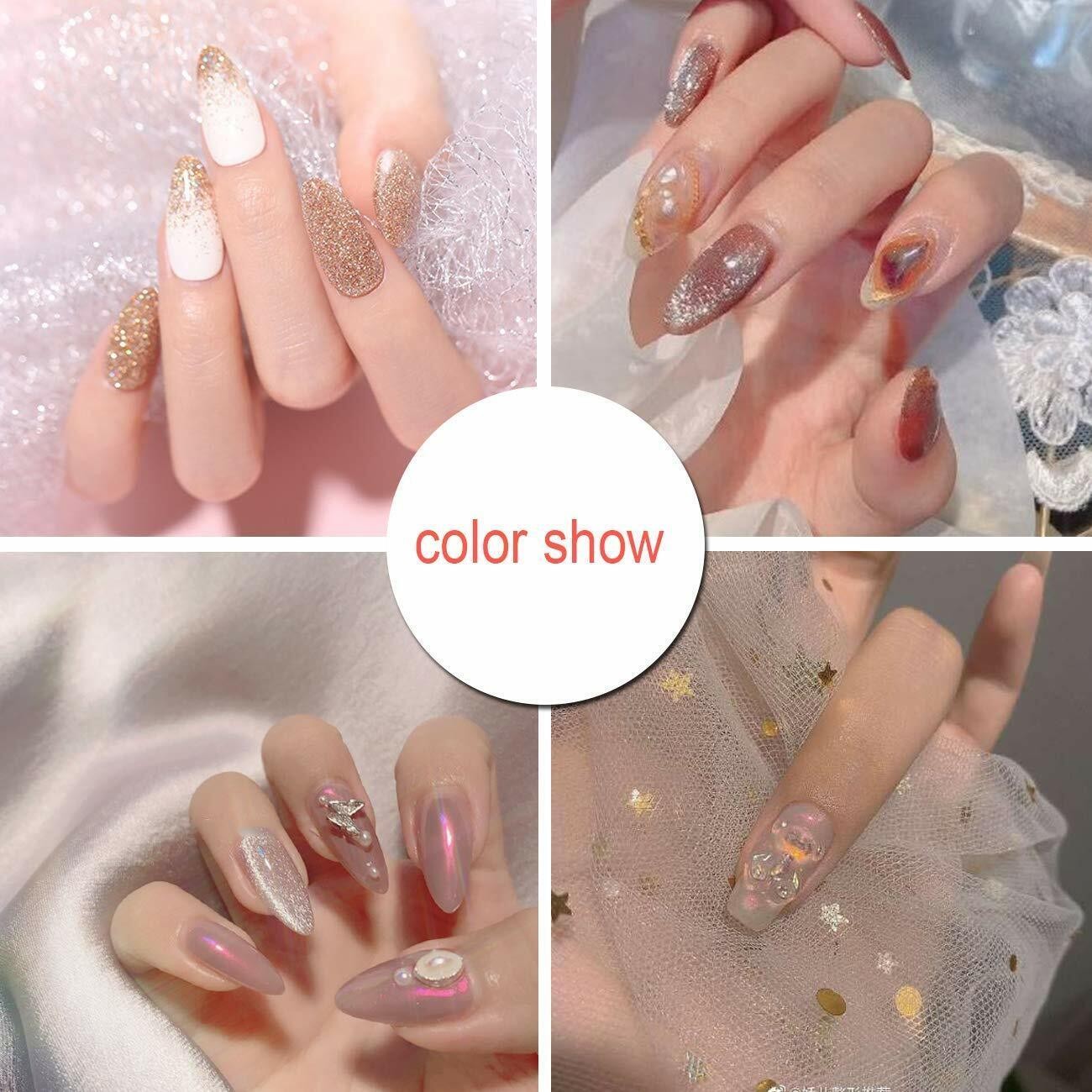 Acrylic Nail Supplies Set With Phototherapy Gel & 12 Glitter Powders