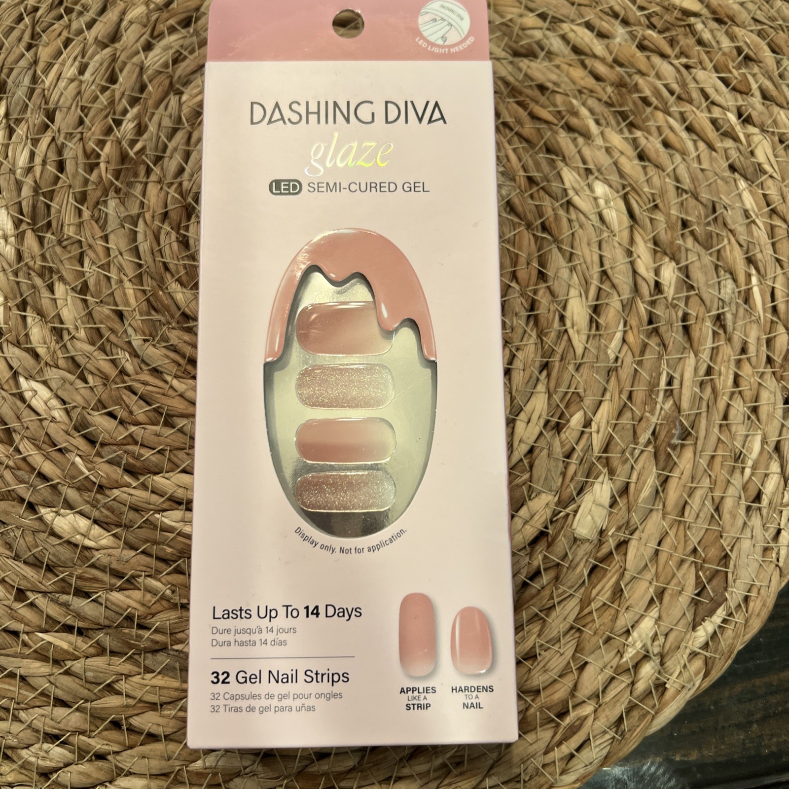 Dashing Diva Glaze LED Semi-Cured Gel Nail Polish Strips Velvet Blush 32 ct