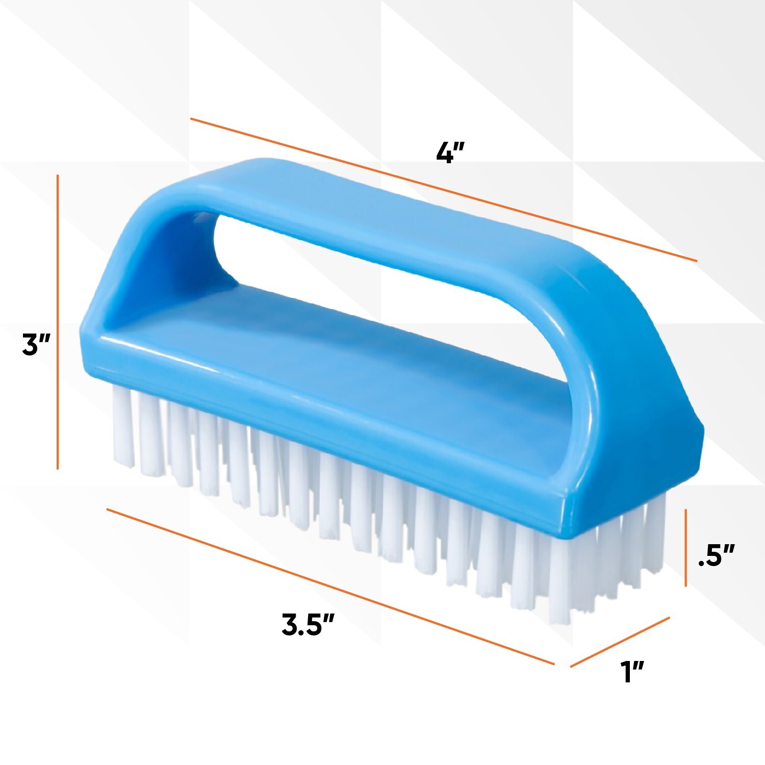 Superio Nail Brush Scrub, Stiff Bristle Cleaning Brush for Toes & Nails, 6 Pack